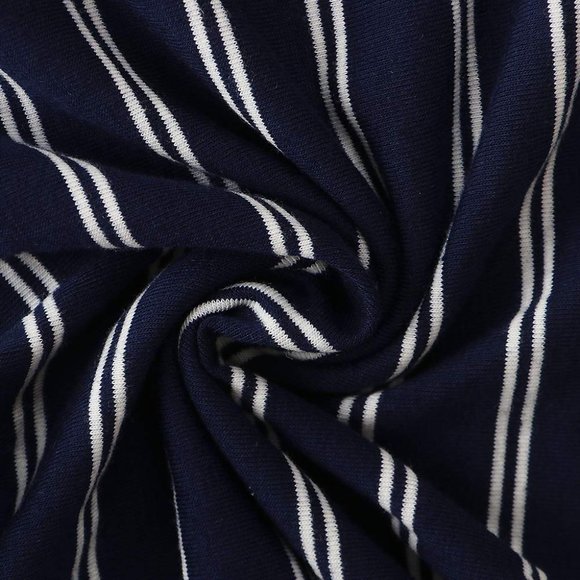 Navy Blue & White Striped Sleeveless Jumpsuit Tank - Picture 13 of 16